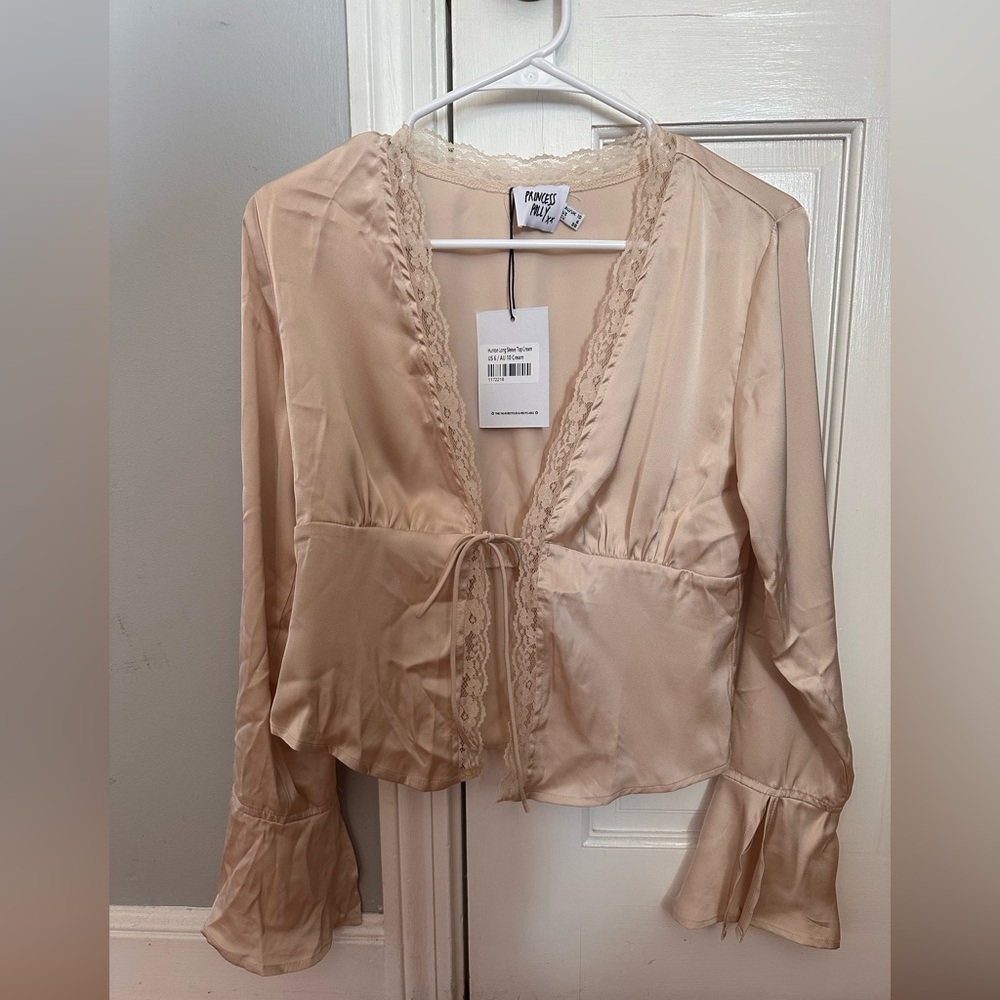 Princess Polly Hunton Long Sleeve Top Cream